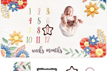 Baby Monthly Milestone Blanket for Baby Girl, Soft Baby Milestone Blanket for Newborn Photos